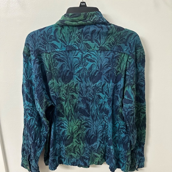 Chico’s Design Women’s Jean Style Jacket | Blue Teal Green ‎| Size 2 | US Large - Picture 5 of 9